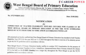 WB TET Exam Date 2022 Out for Class I to V_40.1