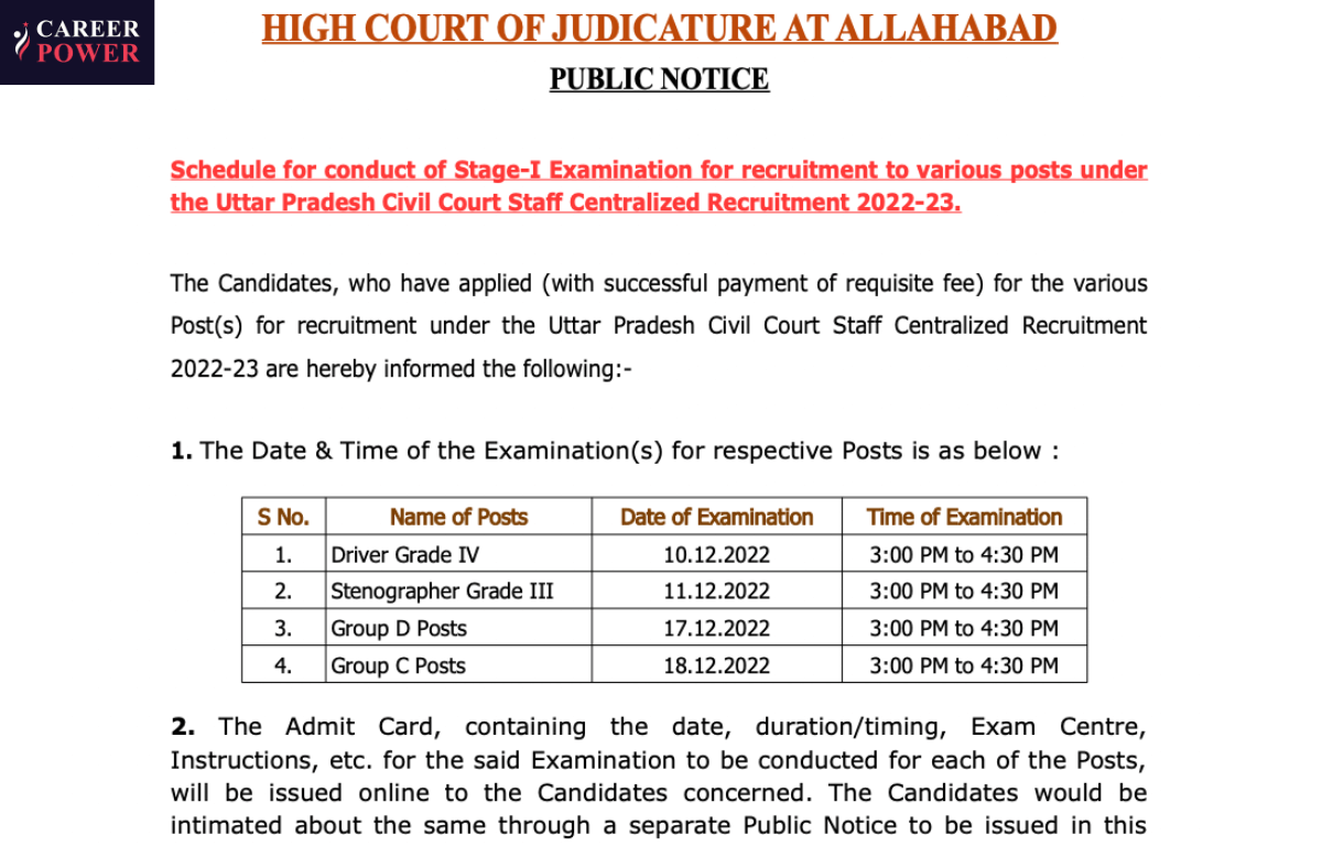 Allahabad High Court Exam Date 2022 Out, Check Exam Schedule_20.1