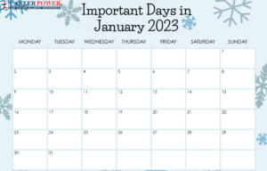 Important Days in January 2023