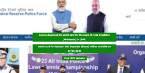 CRPF Admit Card 2023 for ASI Post, Download Link on 17 March_50.1