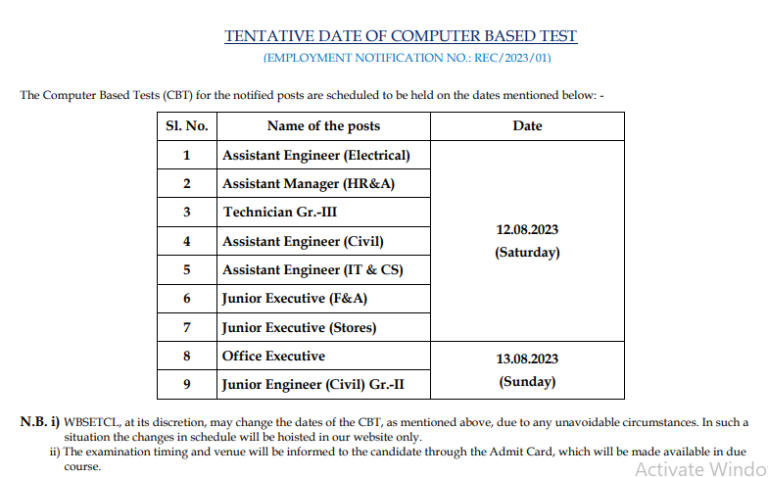 WBSETCL Recruitment 2023 Exam Date and Hall Ticket Out for 198 Posts_40.1