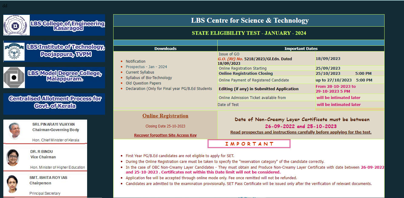 Kerala SET Notification 2023 Out, Online Application Form_50.1