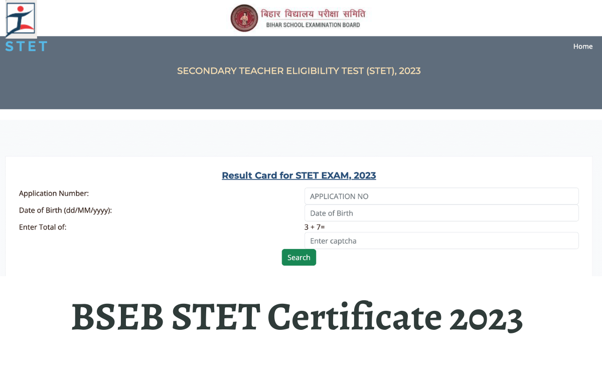 BSEB STET Certificate 2023