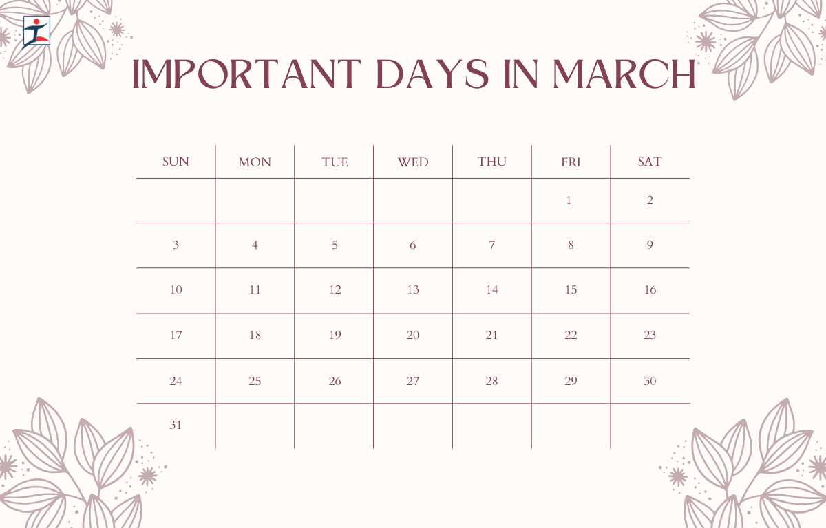 Important Days in March 2024, Complete List of Events