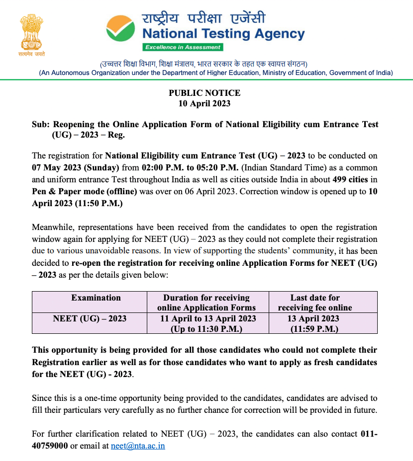 Neet Ug 2023 Application Form Printable Forms Free Online