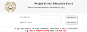 PSEB 10th Result 2023 Name Wise (Available), Punjab Board 10th