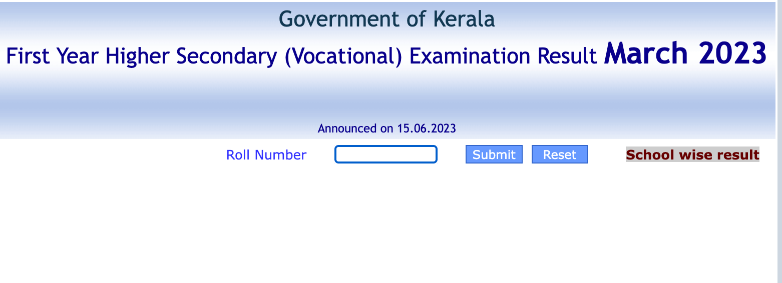 Plus One Result 2023 Out, DHSE Kerala +1 Result School wise Link_6.1