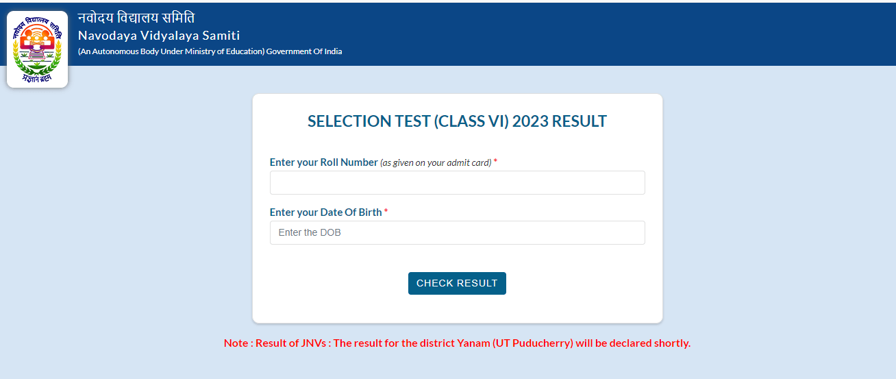 Navodaya Result 2023 Out, JNV Class 6 Result and Marks_40.1