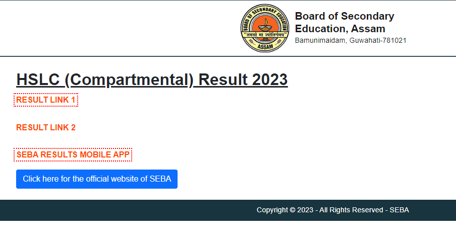 Assam HSLC Compartment Result 2023 Out, SEBA HSLC Result Direct Link_40.1