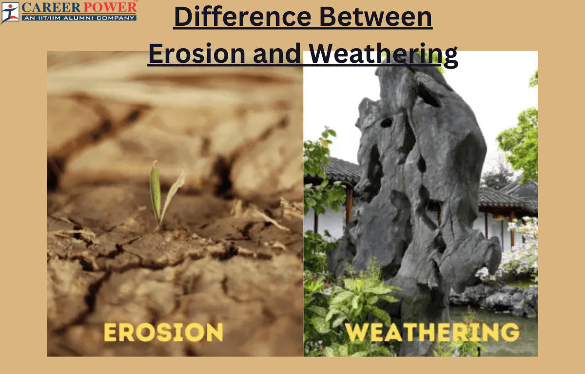 difference between erosion and weathering