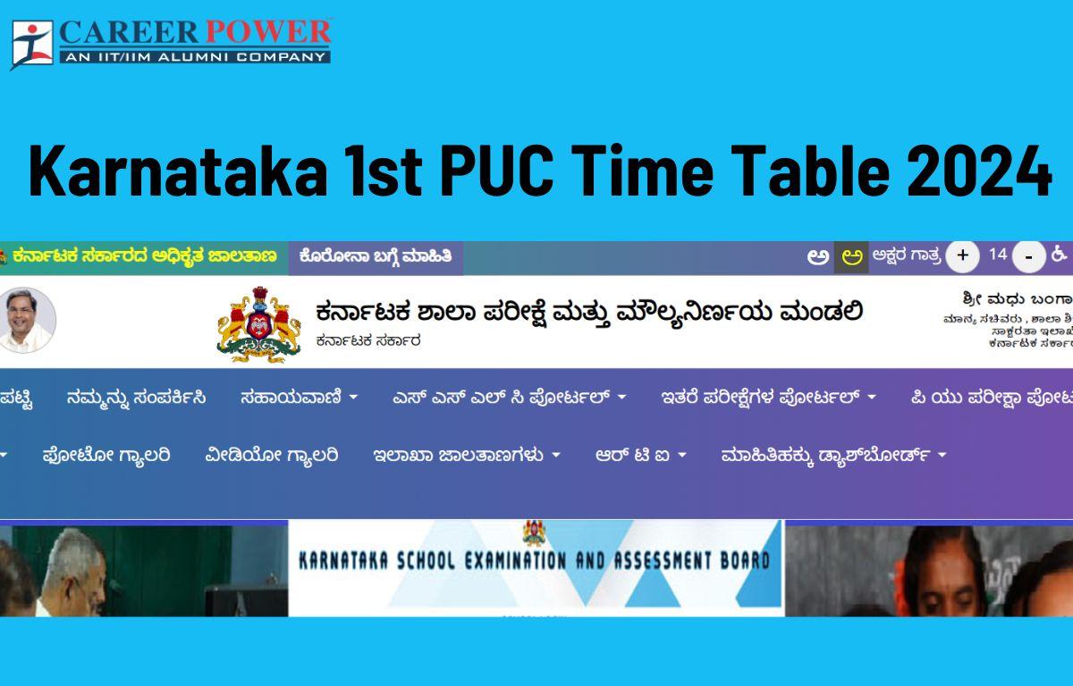 Karnataka 1st PUC Time Table 2024 Out, Check KSEAB Class 11 Dates here_20.1