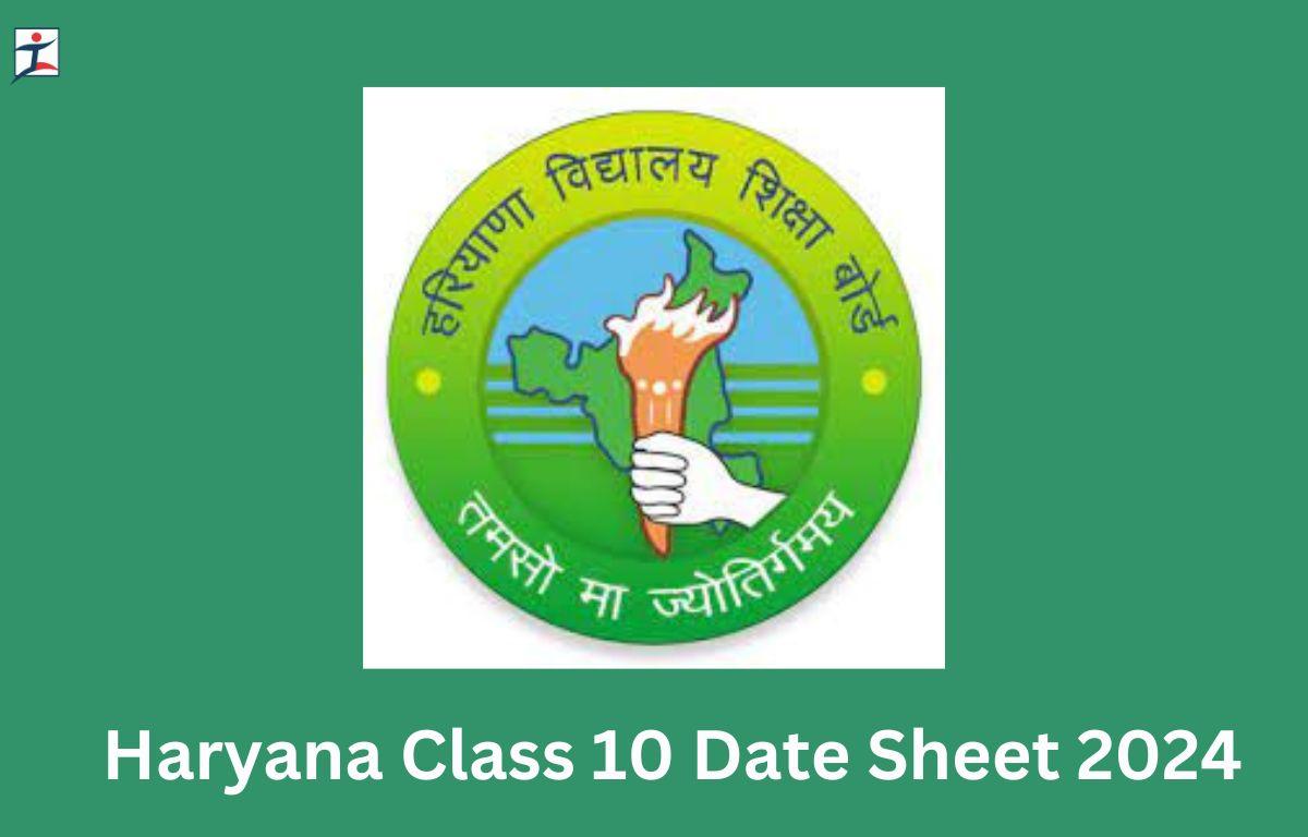 Haryana Class 10 Date Sheet 2024