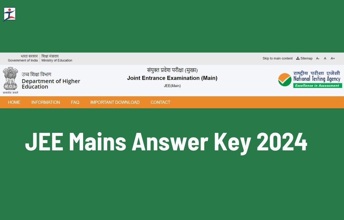 JEE Mains Final Answer Key 2024 Out, Download Session 1 BTech/BE PDF_20.1