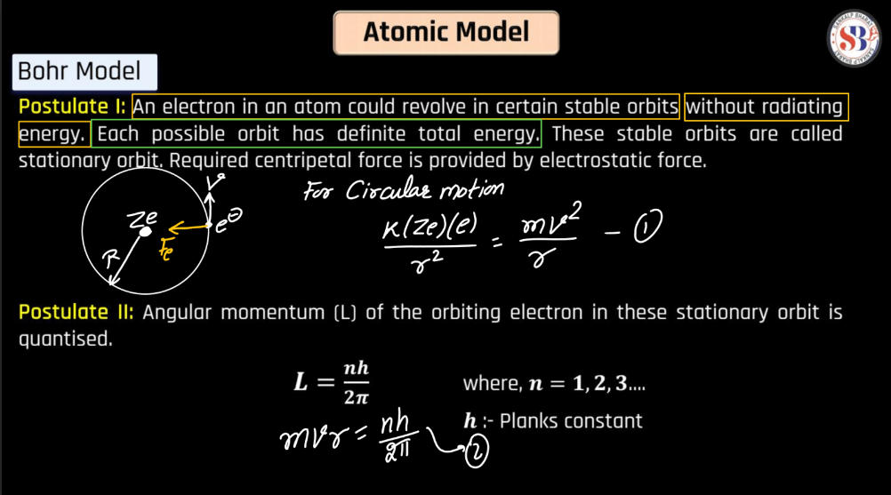 Atomic Model- Thomson's Model, Rutherford's Nuclear Model, Bohr's Atomic Model_100.1