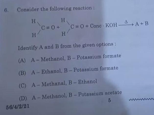CBSE Class 12 Chemistry Answer Key 2024, Question Paper All Set 1,2,3,4_12.1