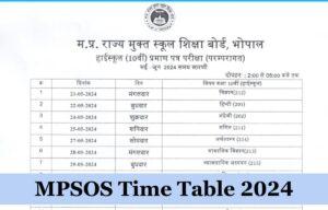 MPSOS Time Table 2024