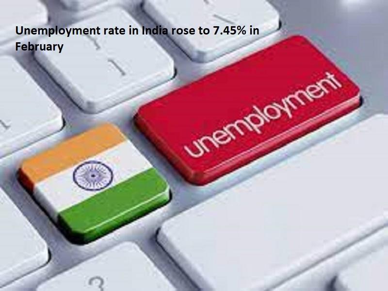 Unemployment rate in India rose to 7.45% in February | DH Latest News, DH NEWS, Latest News, India, NEWS , unemployement, Unemployment rate, Centre for Monitoring Indian Economy (CMIE), Periodic Labour Force
