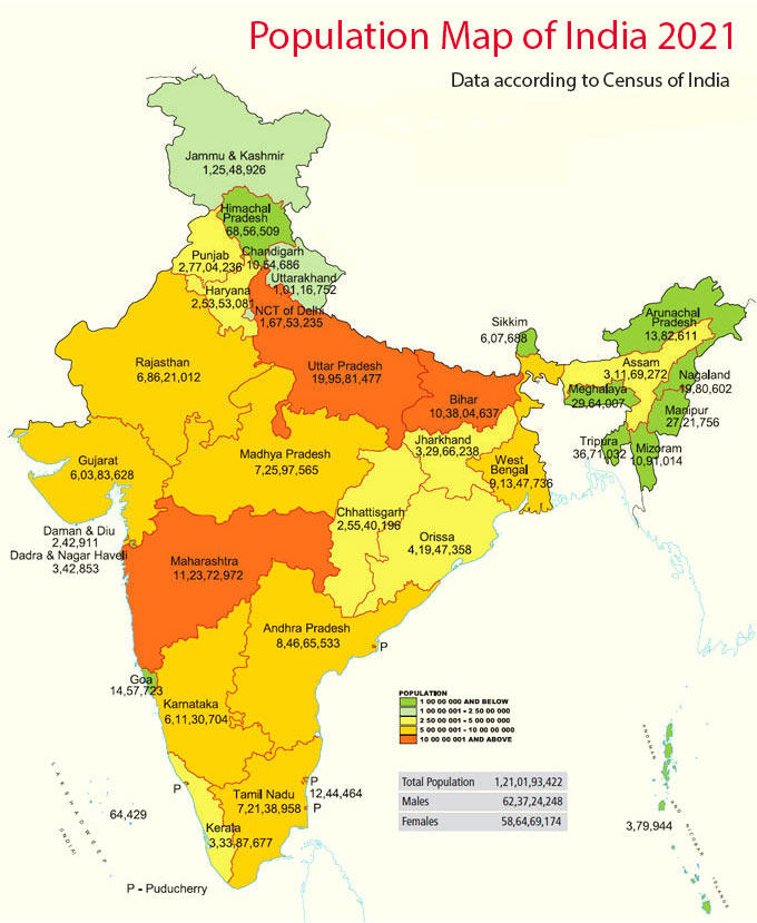 Population Map of India 2021