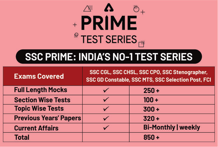 SSC PRIME Test Series For All SSC Exams: Get 850+ Tests_50.1