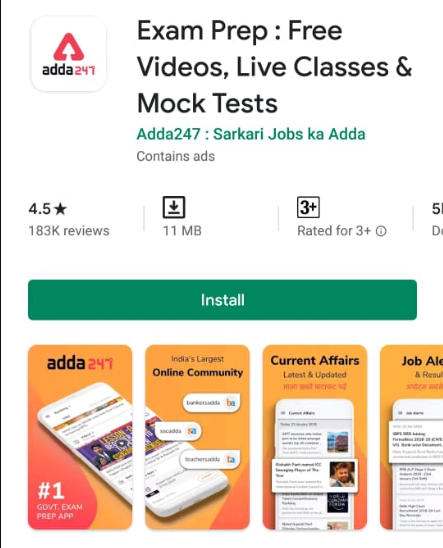 Adda247 App डाउनलोड करें और 10,000 coins पायें; Buy Any Study Material | Latest Hindi Banking jobs_3.1
