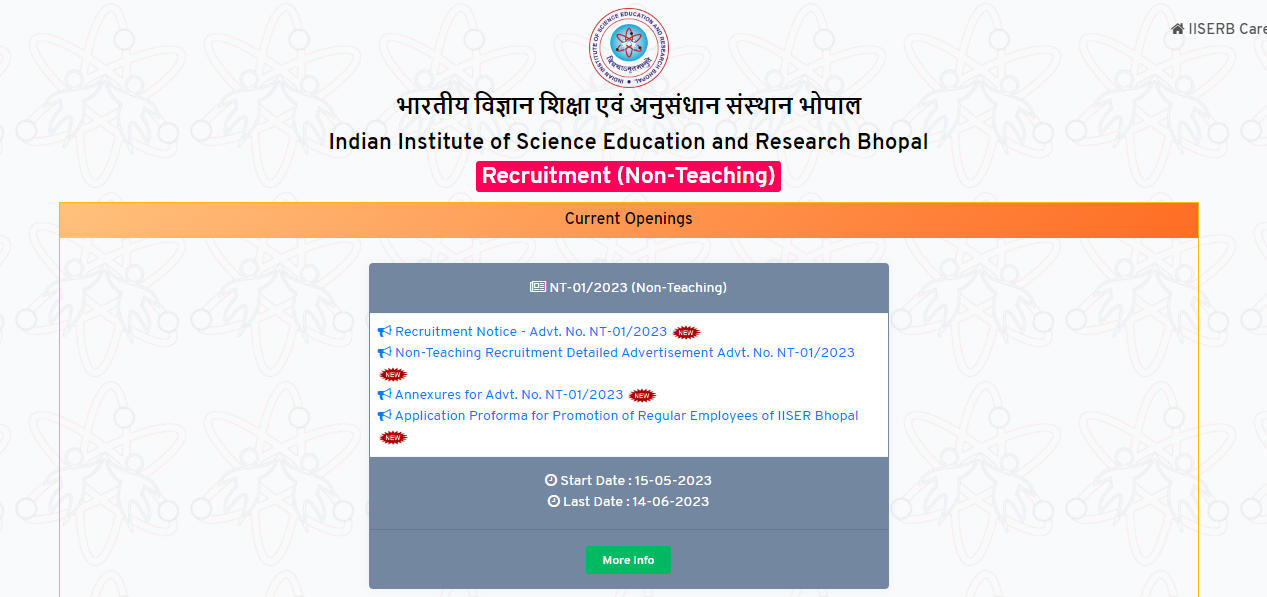 IISER Bhopal Recruitment 2023: Salary up to 30000, Check Posts, Apply Online, Vacancy, Age Limit_5.1