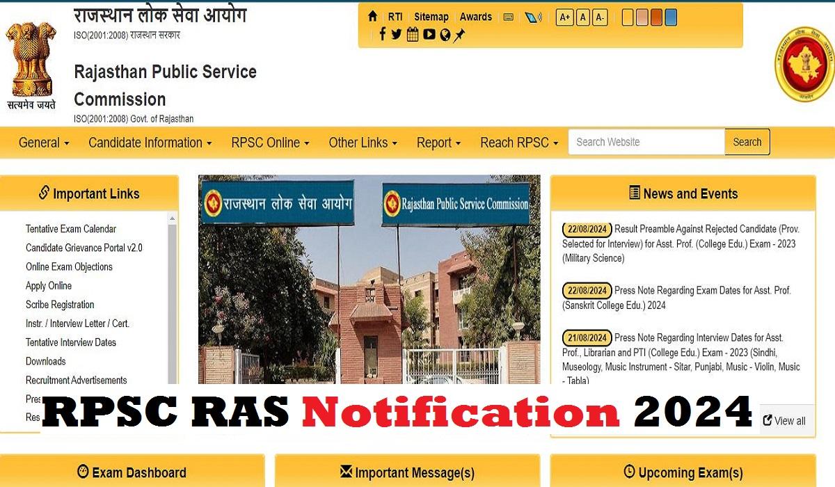 RPSC RAS Notification 2024