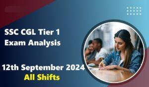 ssc cgl tier 1 exam analysis 12th september 2024