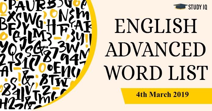 english advanced world list 4th March