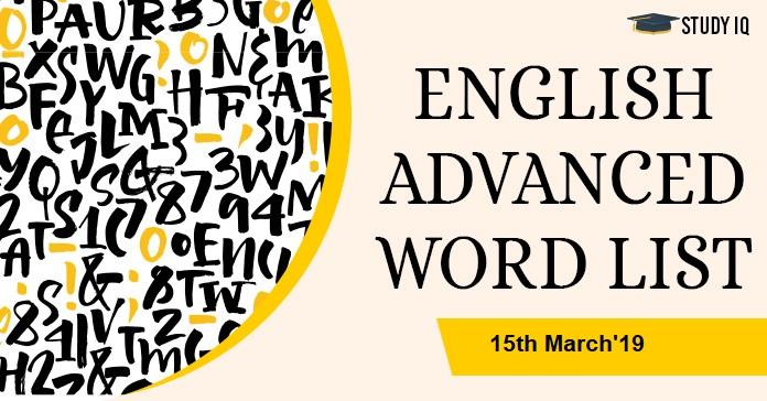 english advanced world list15th march