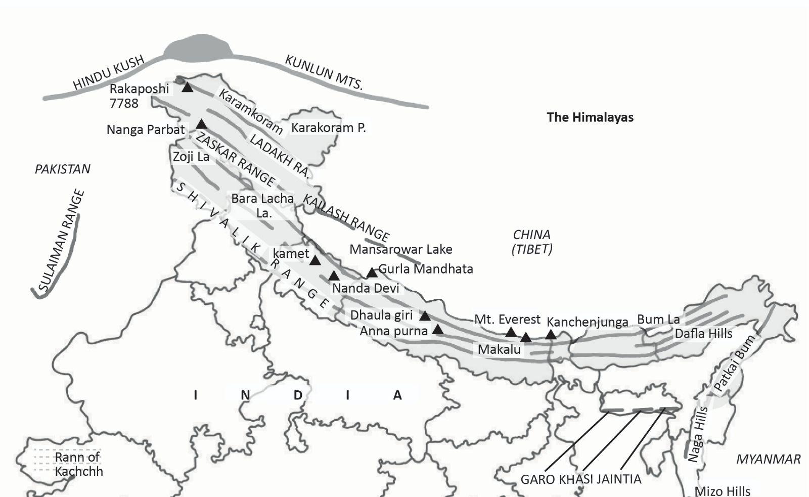 The Himalayan Ranges of India, Map, Formation, Length, Peaks