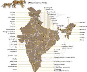 Tiger Reserves of India Map