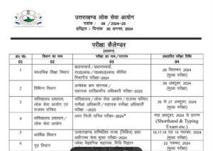 UKPSC Exam Calendar 2024 Out, Check Uttarakhand PSC Exam Date