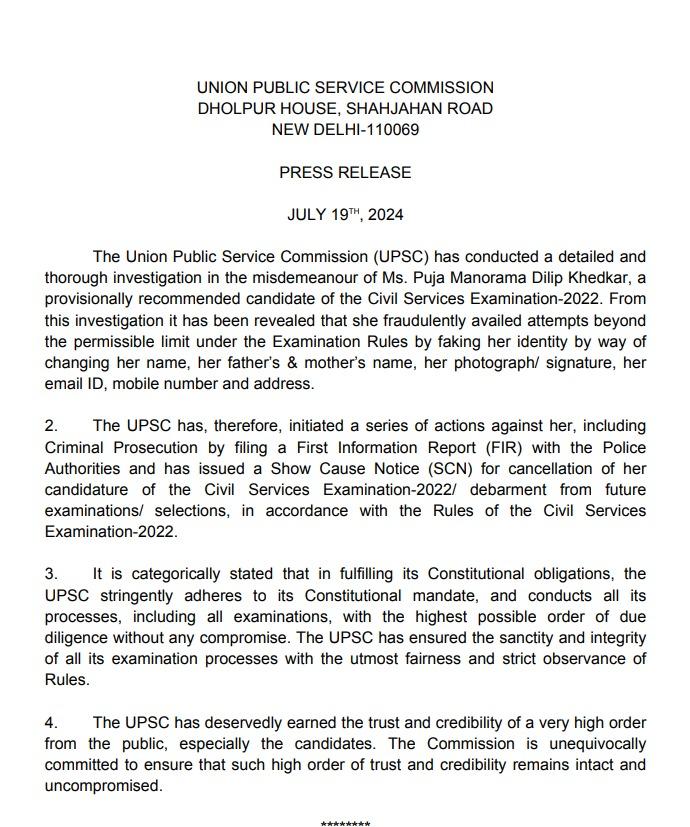 UPSC initiates action against IAS officer Puja Khedkar_4.1