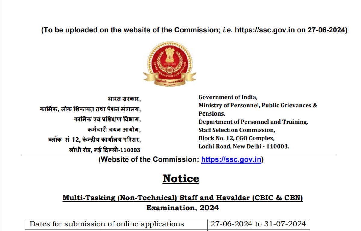 SSC MTS Eligibility Criteria