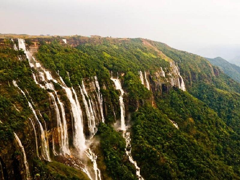 Nohsngithiang Falls / Seven Sister Waterfalls, Cherrapunji - Timings, Swimming, Entry Fee, Best time to visit